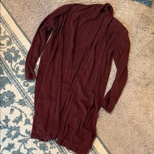 Burgundy Long Cardigan